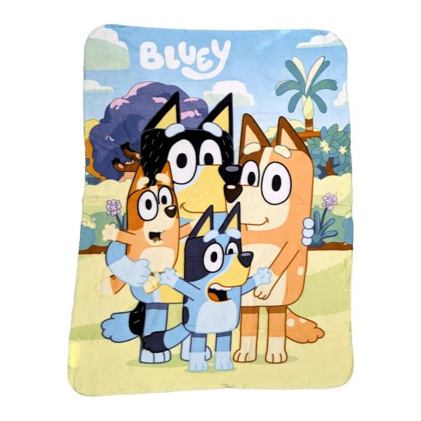 Bluey and Family 45 x 60 Inch Fleece Throw Blanket Hot on Sale