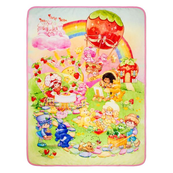 Care Bears x Strawberry Shortcake Fleece Throw Blanket | 45 x 60 Inches Hot on Sale