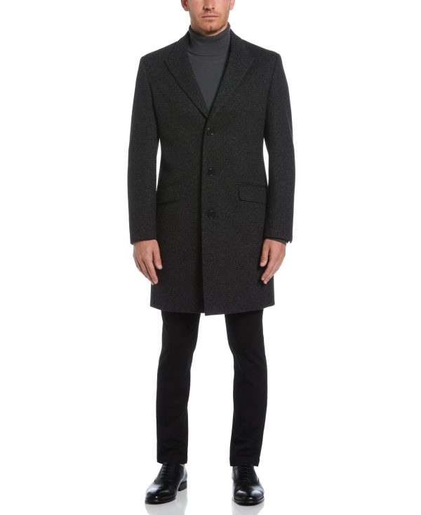 Ezra Single Breasted 3 Button Overcoat Cheap