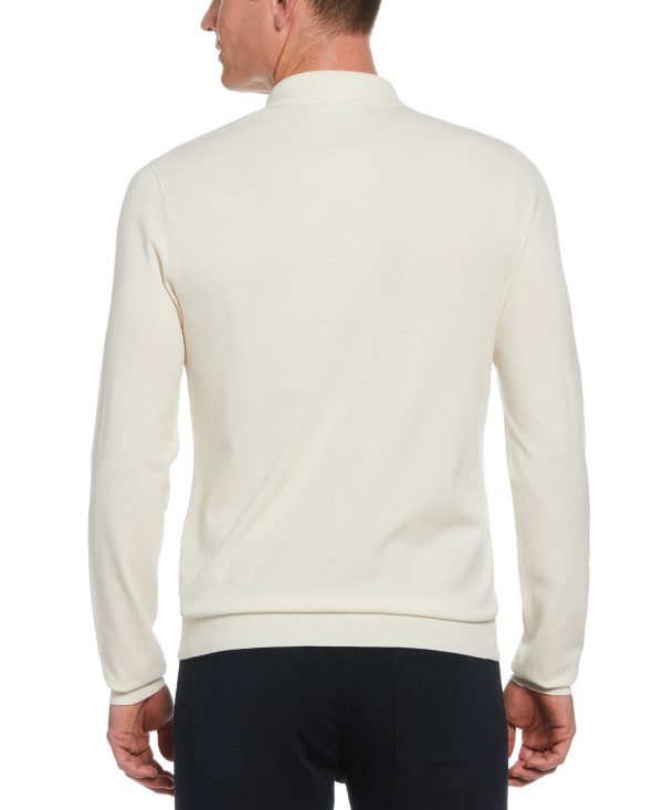 Tech Knit Long Sleeve Line Pattern Polo Online Hot Sale - Image 2