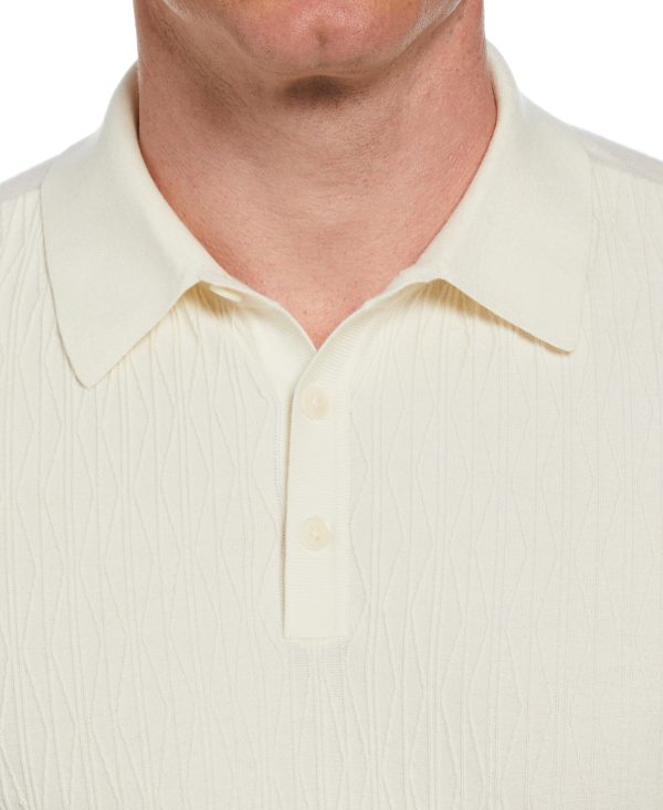 Tech Knit Long Sleeve Line Pattern Polo Online Hot Sale - Image 3