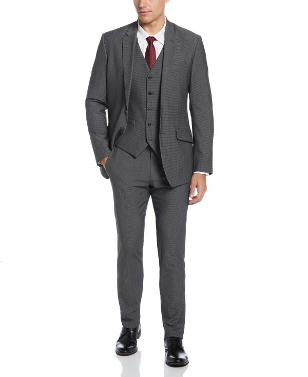 Very Slim Fit Stretch Micro Houndstooth Suit Jacket Online Sale - Image 5