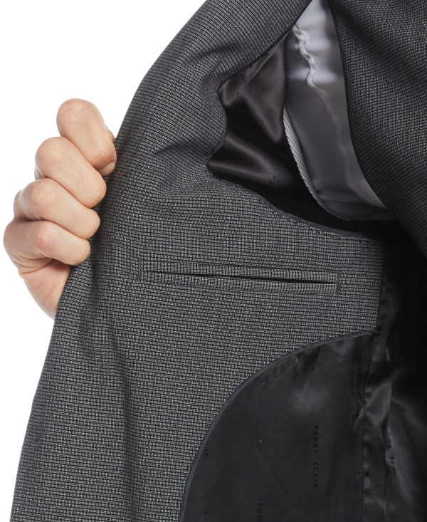 Very Slim Fit Stretch Micro Houndstooth Suit Jacket Online Sale - Image 4