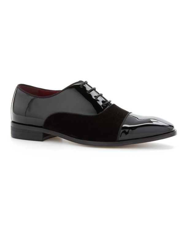 Patent Velvet Cap Toe Oxford For Discount